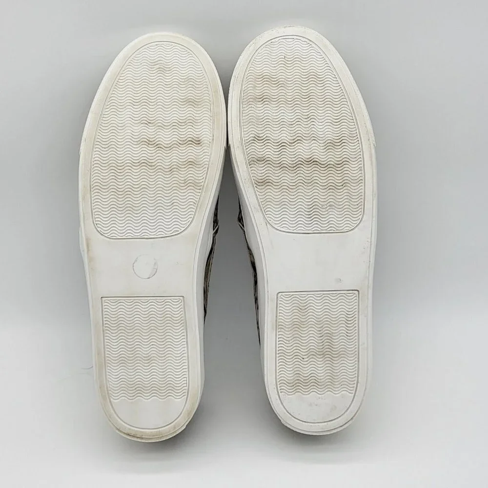 Steve Madden Safary Jungle Snakeskin Embossed Sneakers Womens 9 Slip On Gold